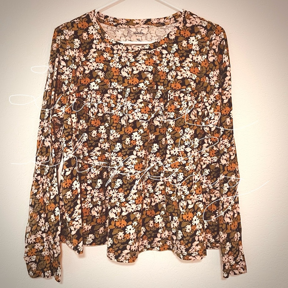 Floral Print Long Sleeve Blouse